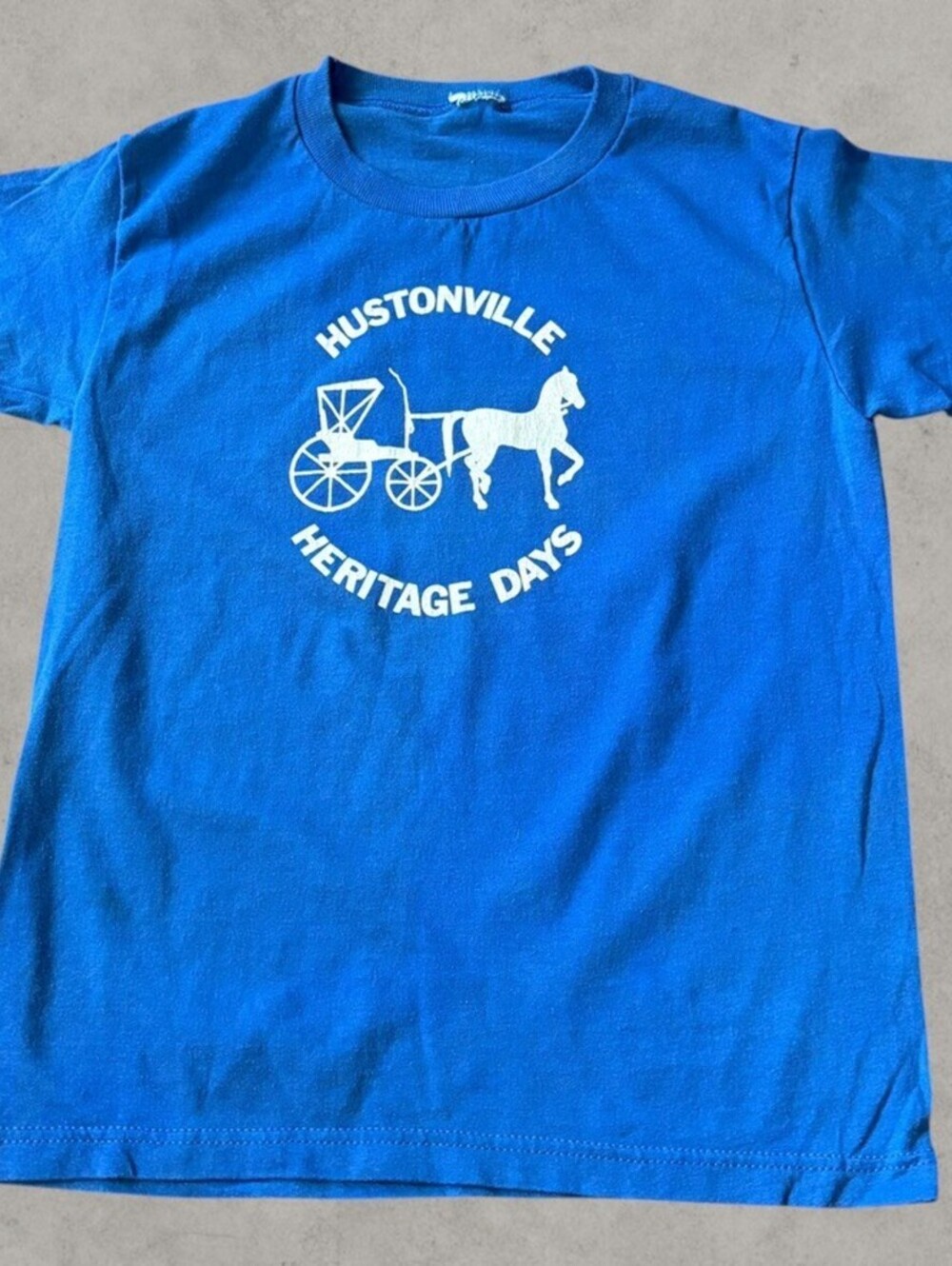 True vintage 70s/80s Hustonville Heritage Days Graphic Baby Tee Blue Size Small